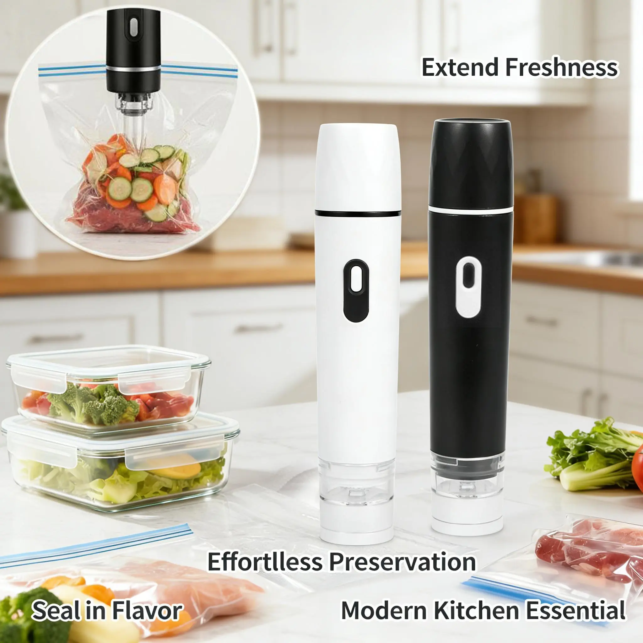 Chef Preserve Compact Vacuum Sealer for Food Powerful Handheld Seal ...