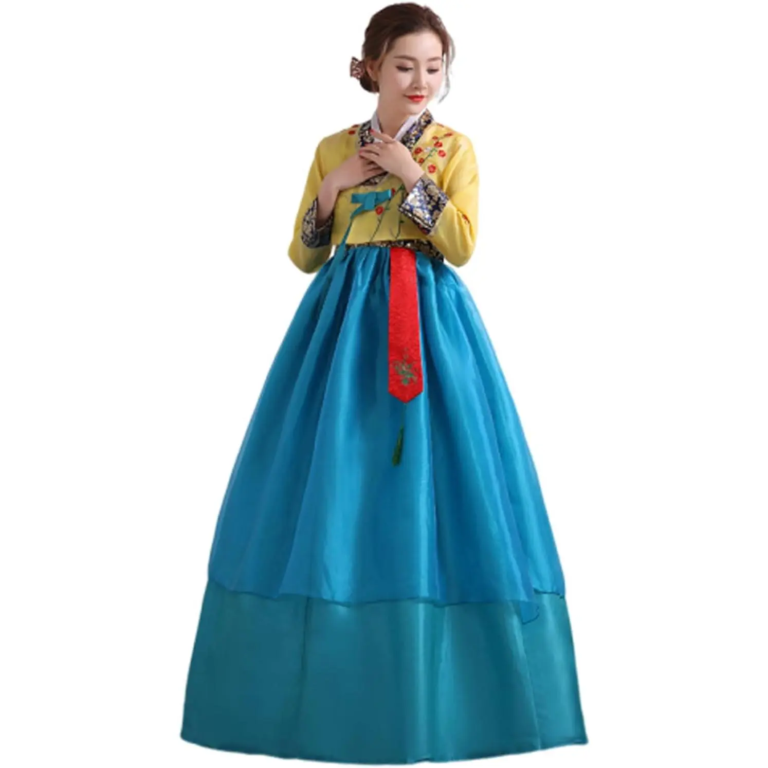 Lady's Elegant Pleated Korean Traditional Hanbok Garment - Women's Cosplay Outfit, Korea Dance National Clothes, Special Occasion Costumes & Accessories, Skirt, Women's Clothes, Dress, Long Sleeve, Hanbok Dress, Beautiful Colors, Dances, Pleated Skirt, Te