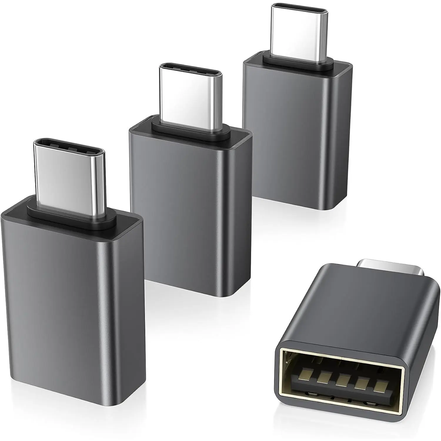 USB C to USB Adapter 4Pack for MacBook Pro Air,iPad, | USBC Male to USB 3.0 Female Adaptor,Type C Thunderbolt 3 OTG Converter for Flash Thumb Drive,  17,Tablets