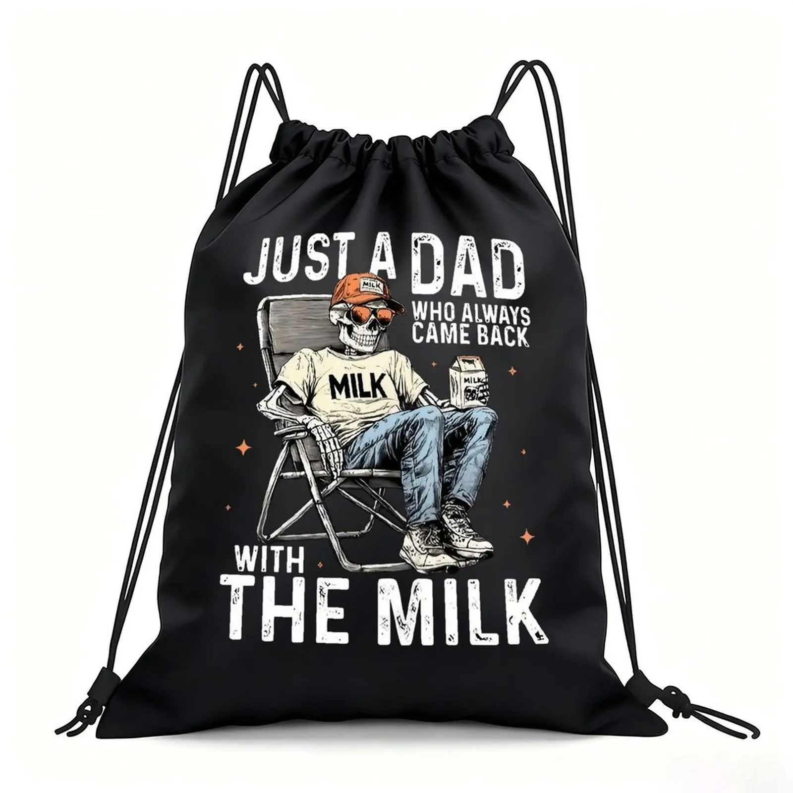 Portable Drawstring Sack Bag with Custom Graphic Print, Waterproof Polyester String Backpack for Gym Workout Swimming Hiking