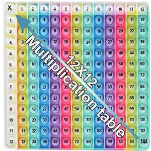 Fidget Popper Educational Math Tools Fidget Popular Toys Relieve Stress Various Math Operations, 12x12 Multiplication Game Table Kids Math Learning Posters, 20cm Large