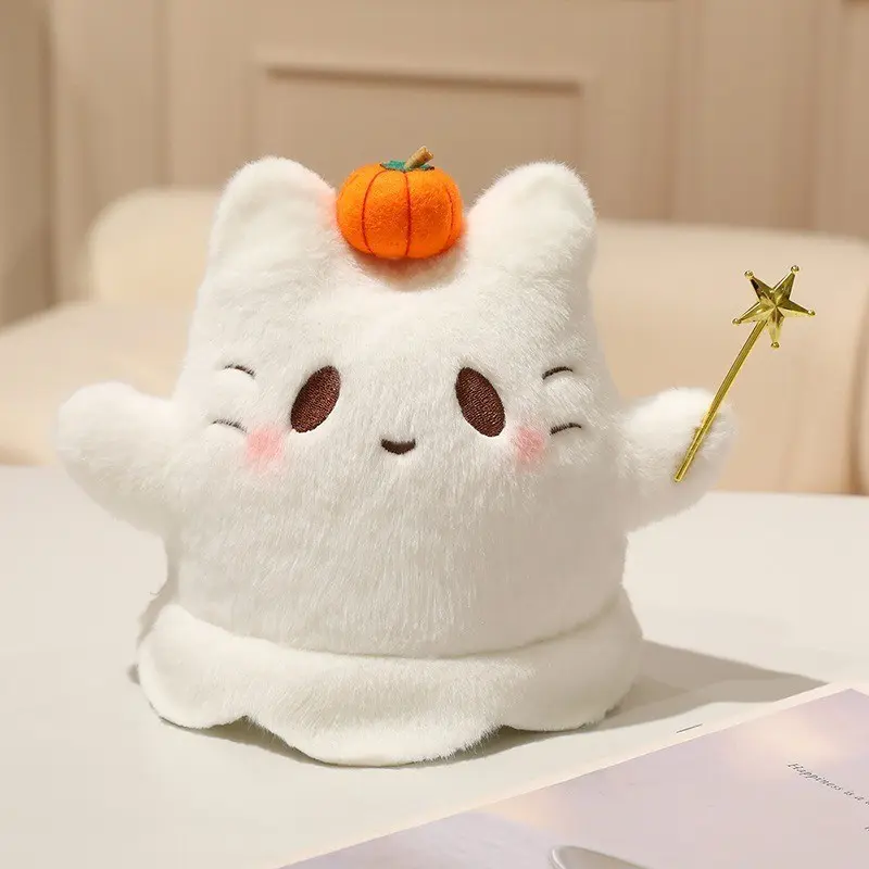 Halloween Scythe Ghost Cat Plush Toy, Fun Home Festival Decoration Gift, Unique Halloween Ornament, Perfect Party Accessory