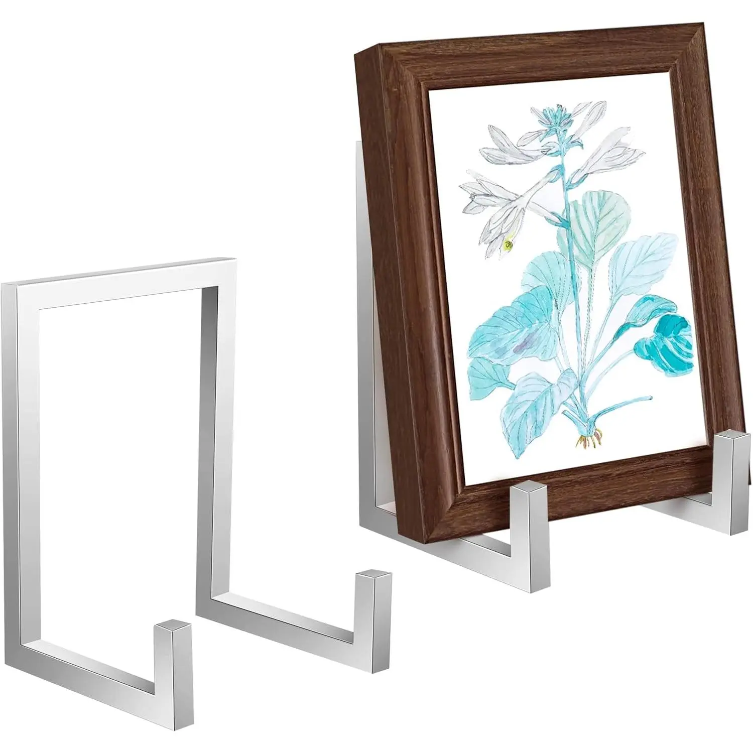 2 count Large Plate Stands for Display Metal Frame Plate Holder Display Stand Decorative Table Top Easels for Picture, Book, Platter, Photo Easel (,6 Inch)