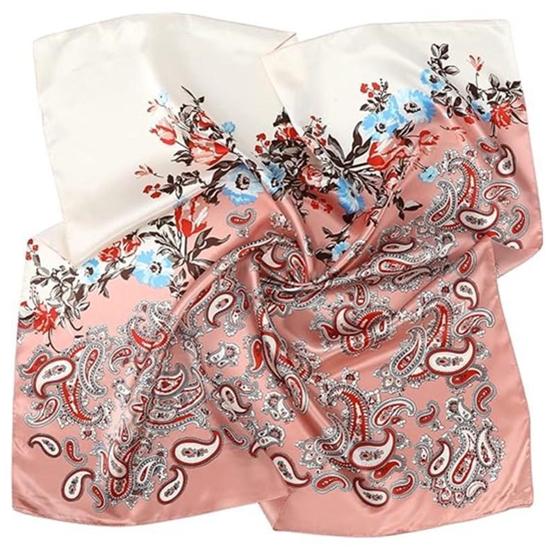 AWAYTR 3Pcs/set 35'' Large Printed Head Scarf  Silk Like Texture Square Neck Scarves for Women Hair Kerchief Bandanas Scarf Sleeping Head Wraps Hair Band Headscarf Hair Accessories