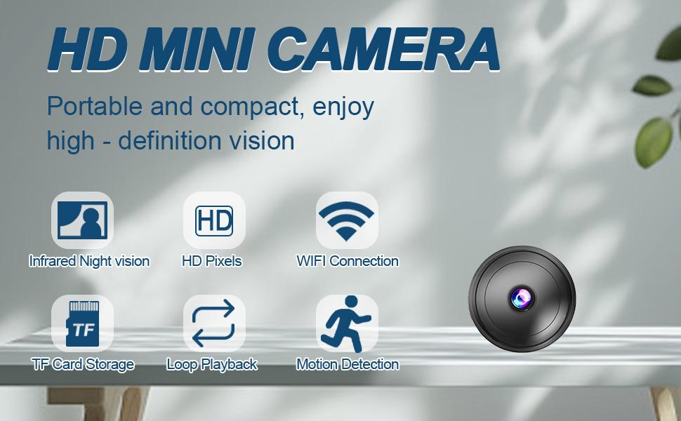 Hidden Camera with Audio/Video Mini Small Spy Cameras for Home Indoor Use Cam Night Vision and Motion Detection Baby Monitor Wireless Outdoor Nanny espias ocultas 360 °     WiFi Security Secret 2 clock wifi micro bedroom pequeñas surveillance
