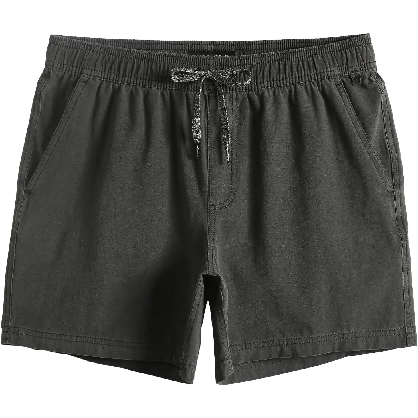 Men's 5 inch Inseam Shorts Pull-On Relaxed Fit Comfort Stretch Short Shorts with Pockets Washed Gray Blue Small