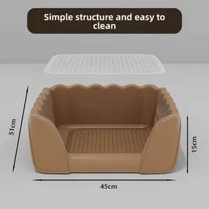 Dog toilet with high fences to prevent urine splashing, extra-large dog urinal, defecation toilet with grid to induce toilet use