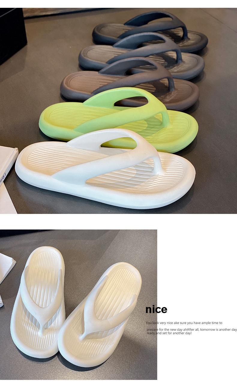 Summer Unisex Flip Flops Thick Sole Men Women Non Slip Beach Sandals Soft Bottom Couple Slippers Wear Resistant Footwear