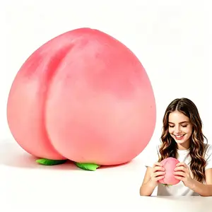 Giant Fruit Squishy Slow Rising Stress Relief Fidget Toy, Realistic Peach Cherry Banana Carrot Pickle Strawberry Squeeze Ball, Anxiety Decompression Toy, Party Favor Gift for Teens Adults