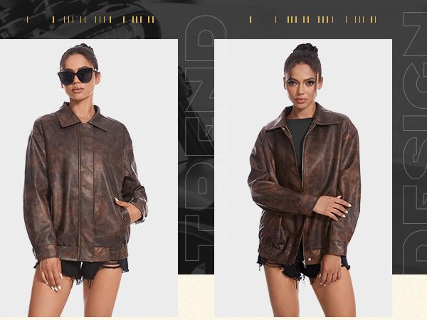 Casly Lamiit Women's Faux Leather Jackets Long Sleeve Zipper Oversized Motorcycle Biker Coat Trendy Travel Casual Outfits Stand Collar Multiple Colors Outerwear Wind & Water-Resistant Premium Faux Leather leather jacket women Casly Lamiit Women's Faux Leather Jackets Long Sleeve Zipper Oversized Motorcycle Biker Coat Trendy Travel Casual Outfits Stand Collar Multiple Colors Outerwear Wind & Water-Resistant Premium Faux Leather leather jacket women