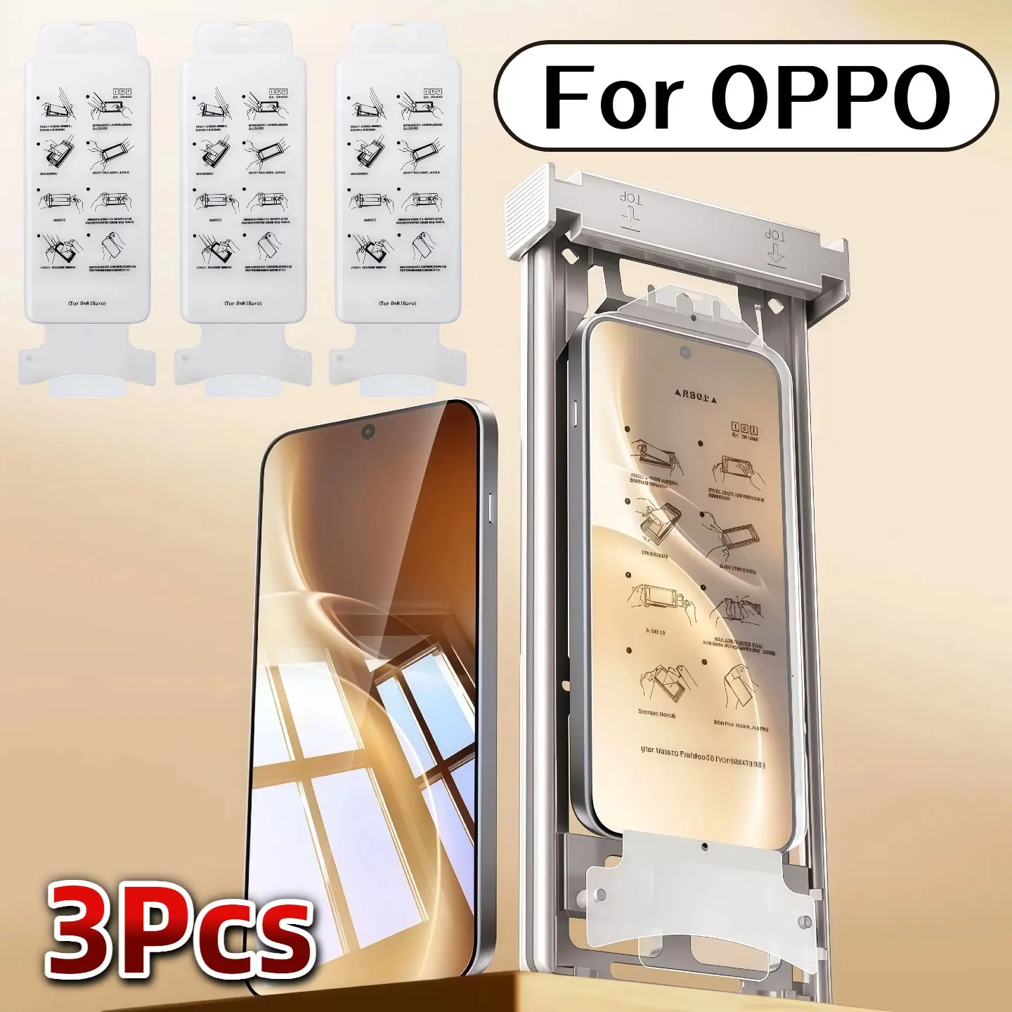 3-Pack High-Definition Ceramic Screen Protector for Oppo Reno12/reno 12pro/a5 Pro, Durable Anti-Scratch, Easy Installation Tools Included