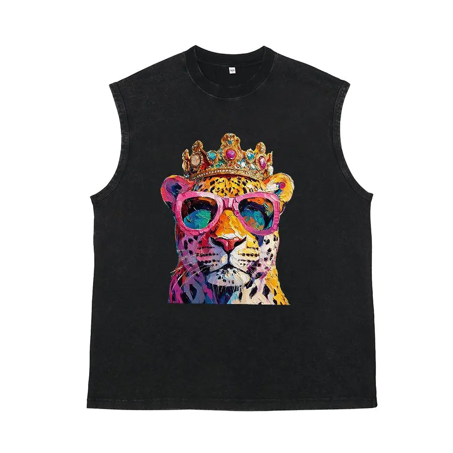 Glam Leopard Brushstroke Animal, Spoiled Funny Phrase Cheetah, Y2K Aesthetic, Funny Humor Quote Tshirt Designs,Urban Hip Hop Summer Street Gym Gift Tank for Street Style Guys Colorful Leopard Print Lovers Husband Bold Pop Art Fashion Enthusiasts