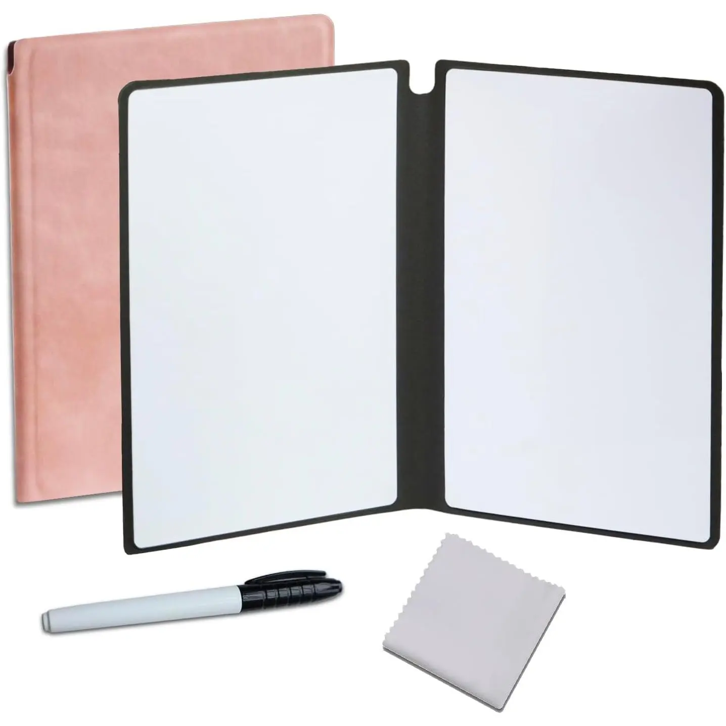 Portable Small Dry Erase Board Whiteboard Notebook Handheld-Black