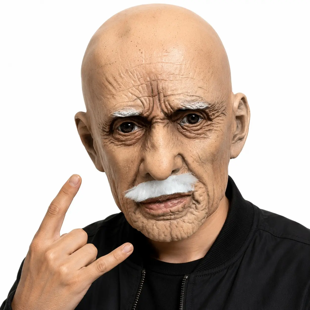 Realistic Old Man Mask, Mask Design, Bald Latex Grandpa with Mustache, Perfect for Halloween, Cosplay, Prank, and Party, Fun Costume Accessory, Party Face Masks