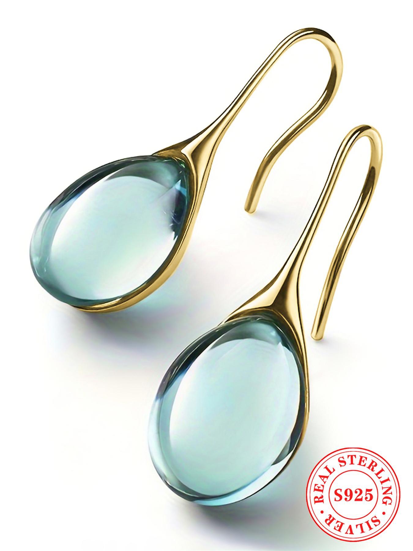 925 Sterling Silver Minimalist Temperament Earrings, Fashionable Dangle Earrings for Women & Girls, Trendy All-match & Exquisite Jewelry for Birthday Gift, Teardrop Earrings, High Quality Earrings