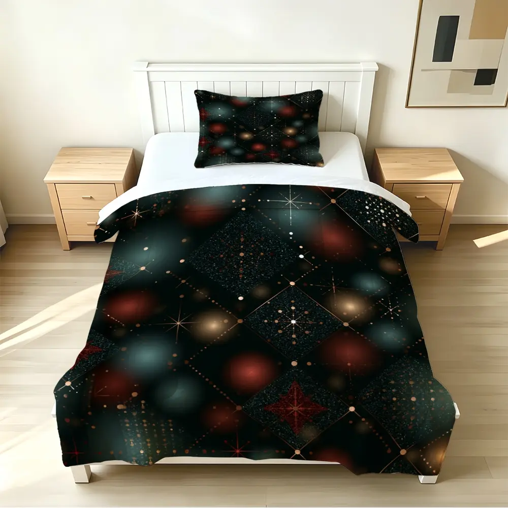 2/3pcs (1 comforter + 2 pillowcases) Starry Galaxy Constellation Microfiber Bedding Set, Soft Lightweight Fade Resistant All-Season Bedding, Matching Pillowcases, Hotel Quality Durable Fabric for Bedroom Guest Room Dorm, (includes filler, no pillow