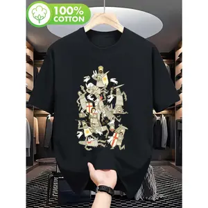 Men Plus Size Oversized Stylish Cool PatternMonty Python's Holy Grail Knights Medieval Rabbits Parody T-Shirt- Black Comedy Graphic Tee Adults- Fans of Flying Circus Movie-Breathable Loose Crew Neck Casual Casual Attire Summer T Shirts, PLUS SIZE