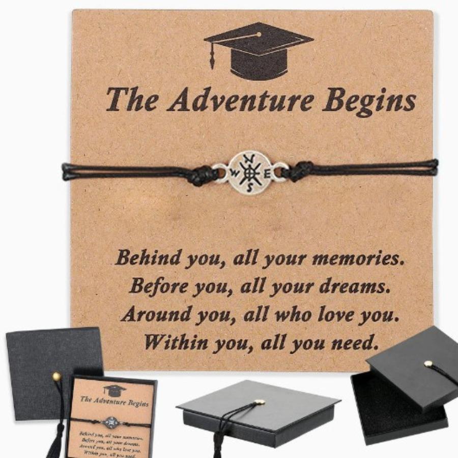 Graduation Gifts for Her Him Kindergarten Class of 2026 Cool High School College Graduation Gift 5th 8th Grade Teen Girl Boy Bracelet Women Jewelry Cards Middle School Nurse Senior Daughter Student Adjustable Cuffs