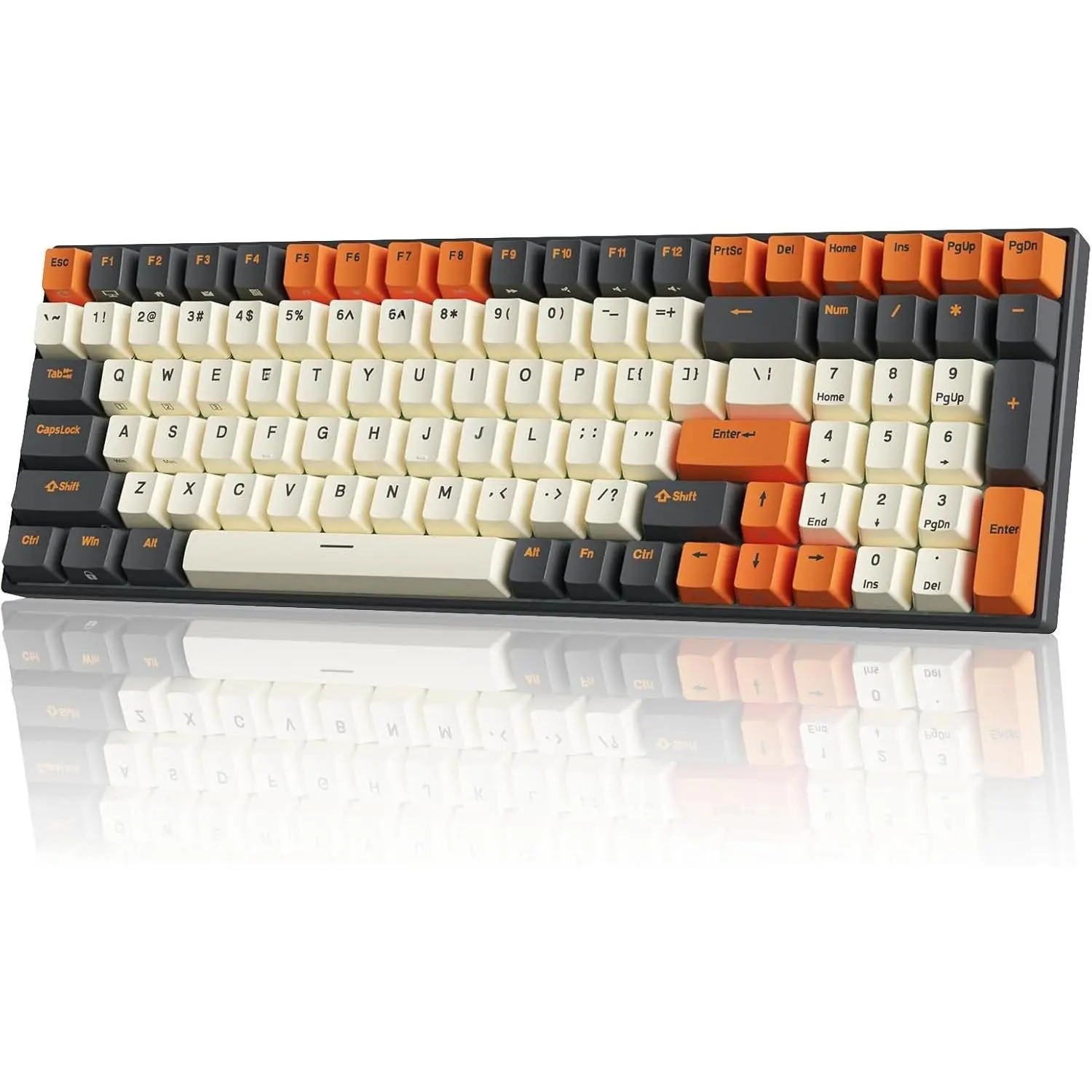 100  Mechanical Keyboard RGB Backlit Bluetooth5.1/2.4G/Wired 96% Full Size 100-Key Hot Swappable Gaming Keyboard Blue  Carbon