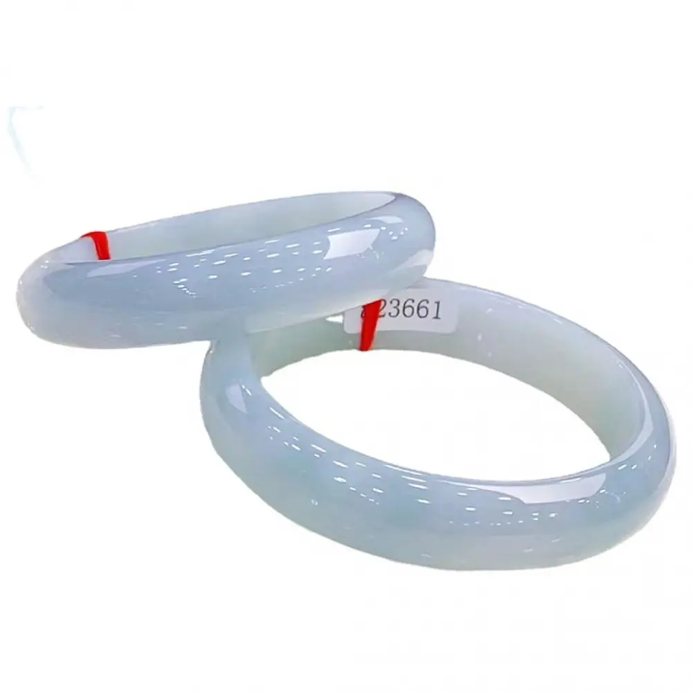 A-Grade Ice-Waxy Myanmar Natural Jadeite Bangle, True Color Round Rare Stone Bracelet, Moist Elegant Collectible Cultural Item elaborate craftsmanship
