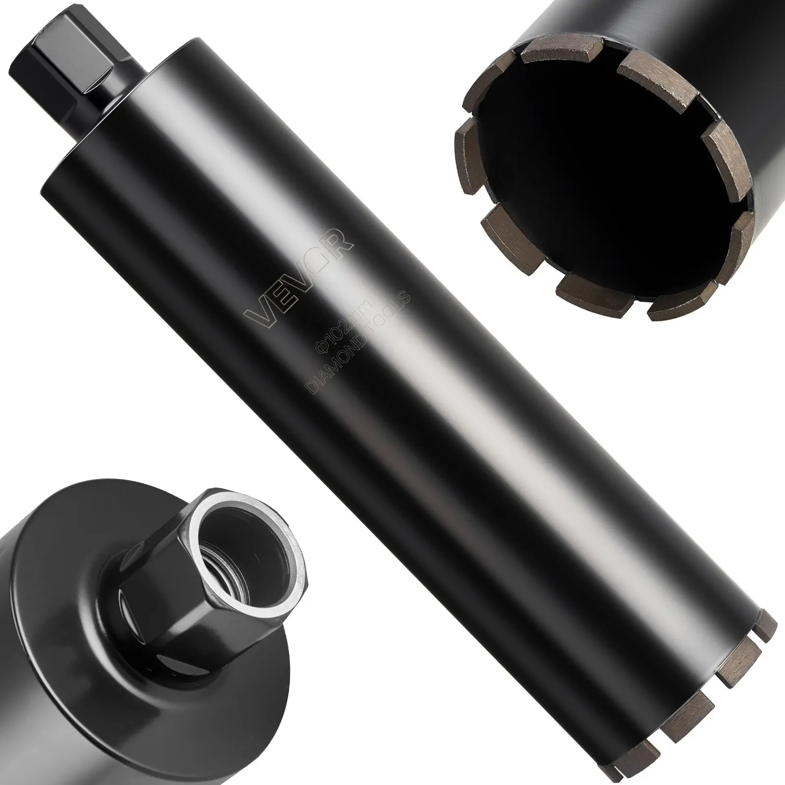 【DealsForYouDays】VEVOR Core Drill Bit, 4 inch Diameter, 14 inch Drilling Depth, 1-1/4 in-7 Internal Thread, High-Precision Welding Technology, Wet Diamond Core Bit for Reinforced Concrete, Red Bricks, and Masonry