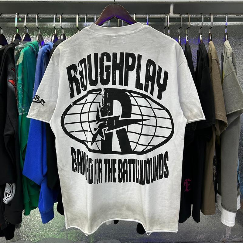 Vintage Washed Roughplay T-Shirt, Heavyweight White Ink Jesus Skull Print, Retro Rockabilly Bling Diamond Patchwork, American Hip Hop Unisex Streetwear Short Sleeve Cotton Tee