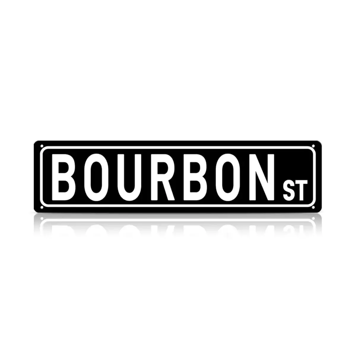 Bourbon St Street Sign Metal Wall Decor 16x4 Inch, Vintage New Orleans Inspired Bar Sign, Retro Road Name Plaque for Home Bar, Kitchen, Garage, Man Cave, Cafe & Party Decoration