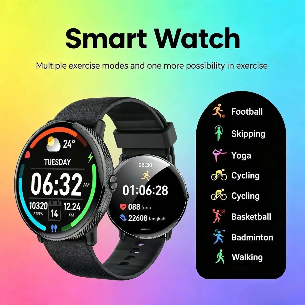 Stainless Steel Smartwatch for Women, Health Management, Multi-Platform Notifications, Heart Rate Monitoring, Long Battery Life, Waterproof