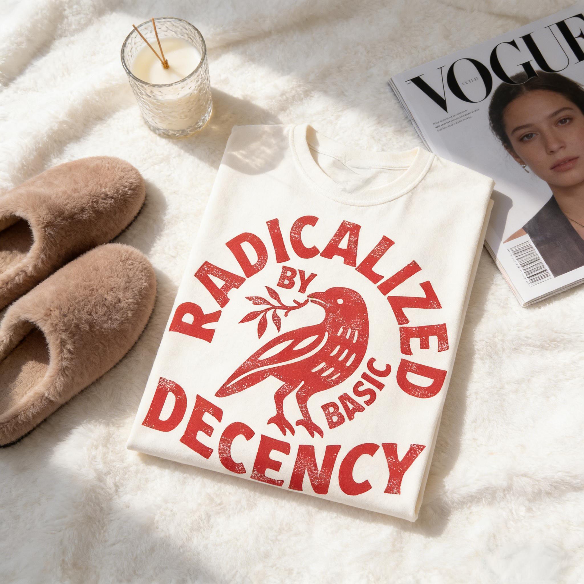 Vintage Radicalized By Basic Decency Unisex T-shirt, Political Protest T-shirt, Feminist Activist Gift, Liberal Clothing, Social Justice Gift