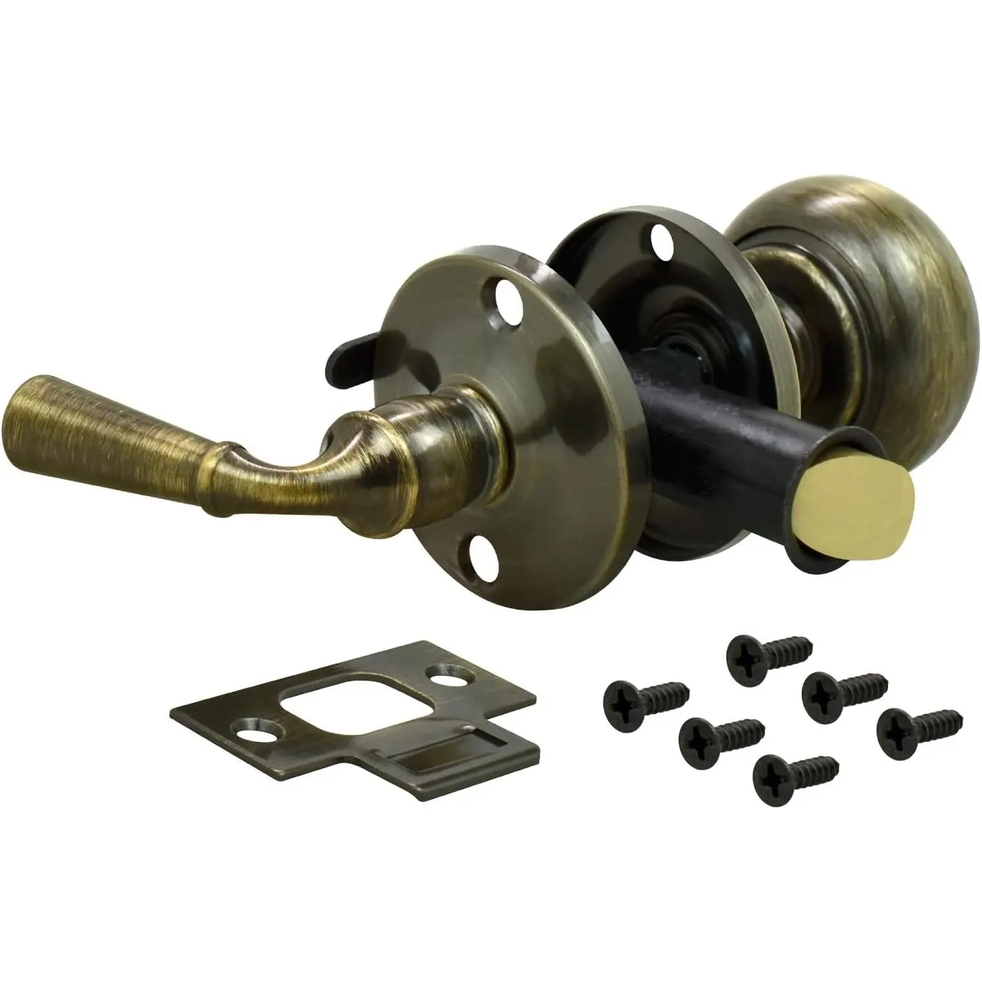 Storm Series Solid Brass Screen Storm Door Latch (Antique Brass)