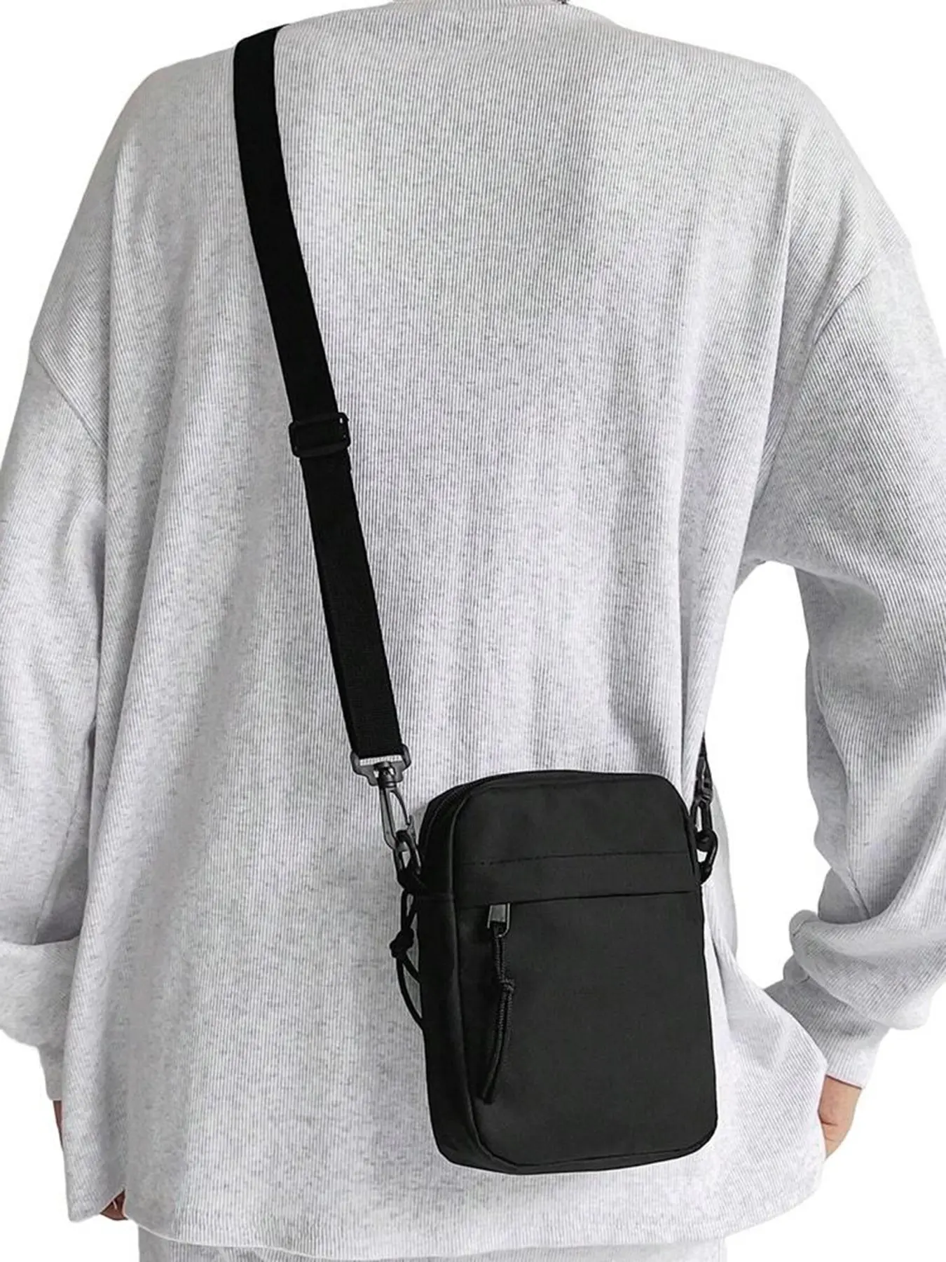 Minimalist Solid Color Canvas Mini Messenger Bag, Lightweight Nylon Crossbody Backpack, Waterproof Casual Shoulder Bag for Daily Use, Travel Crossbody Bag