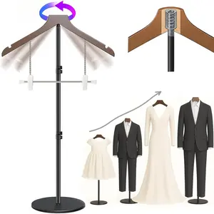 T Shirt Stand Display 26-64.7 Inch with Pants Clip, Height Adjustable for Long Short Clothes Dress, Display Mannequin for Store, Closet, Photoshoot, Exhibition, Vendors Shop, Parties (Brown 1pcs)