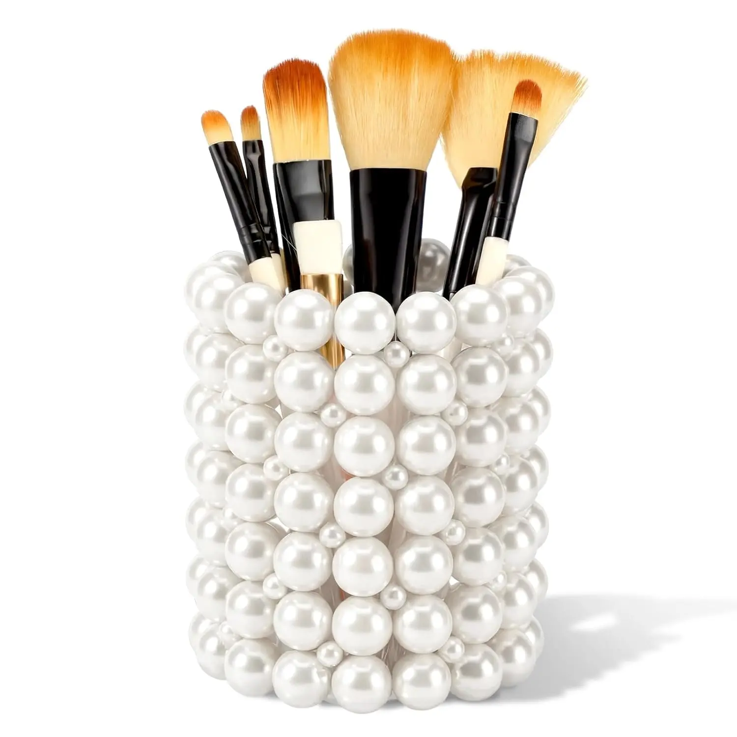 Makeup Brush Holder  Makeup Brush Holder | White Pencil Pen Organizer Make up Cup Women Storage Container Wedding for Party Favor Table, Dresser, Bedroom Organization