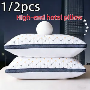Large Pillow Set, Hotel Quality Corner Bed Pillows, Medium Feel, Supportive Fiber, for Back, Abdomen, Side Sleepers