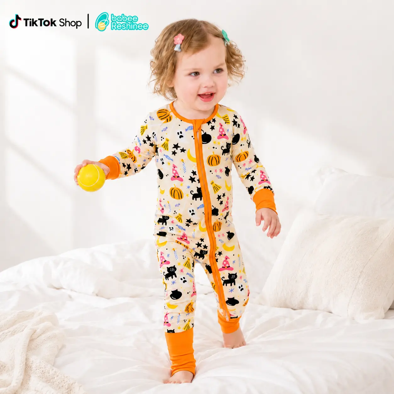 babee Reshinee 93% Bamboo Viscose Baby Girl Pajamas, Convertible Footie Zip Sleeper for Girls, Halloween Christmas Holiday Onesie Romper, Soft Breathable Infant Toddler Sleepwear, Baby Girl Gift, 0-24M,baby baby girl boy clothes