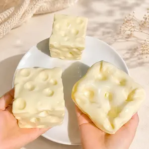 Giant Cheese Squishy Stress Relief Toy, Non Rebound Soft Pudding Squeeze Fidget Toy, Asmr Satisfying Slow Rising Decompression Hand Therapy Toy