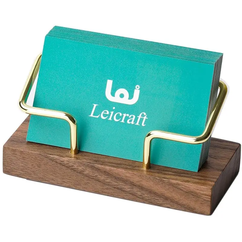 Creative High-End Walnut Business Card Holder, Modern Card Organizer, Office Desk Accessory, Suitable for Men and Women, Walnut