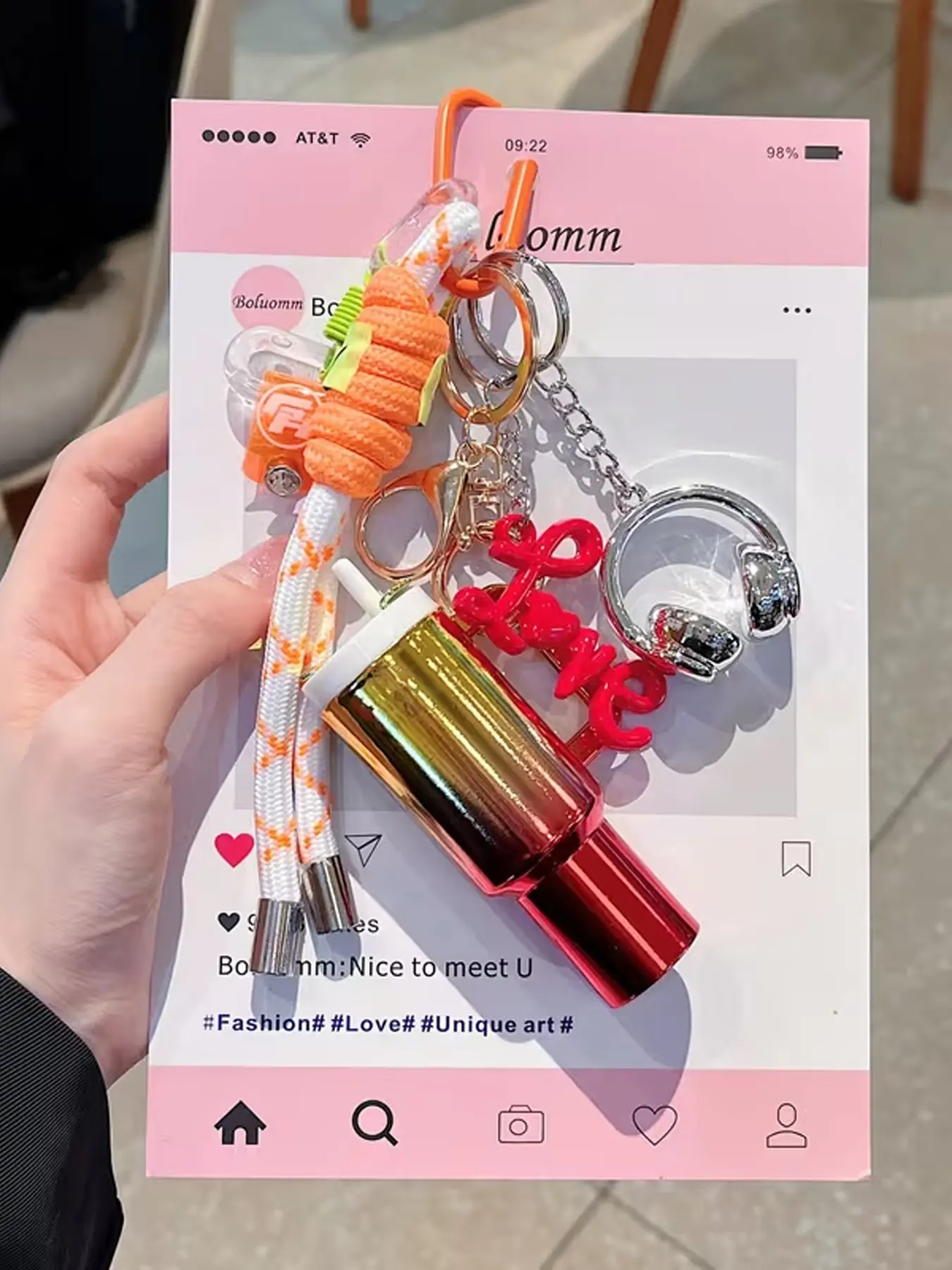 Cute Mini Tumbler Keychain Set, Braided Rope with Headphone & Love Letter Charms, Fashion Bag Pendant, Backpack Accessory, Back‑to‑School Gift for Teen Girls & Women, Multi‑color Available