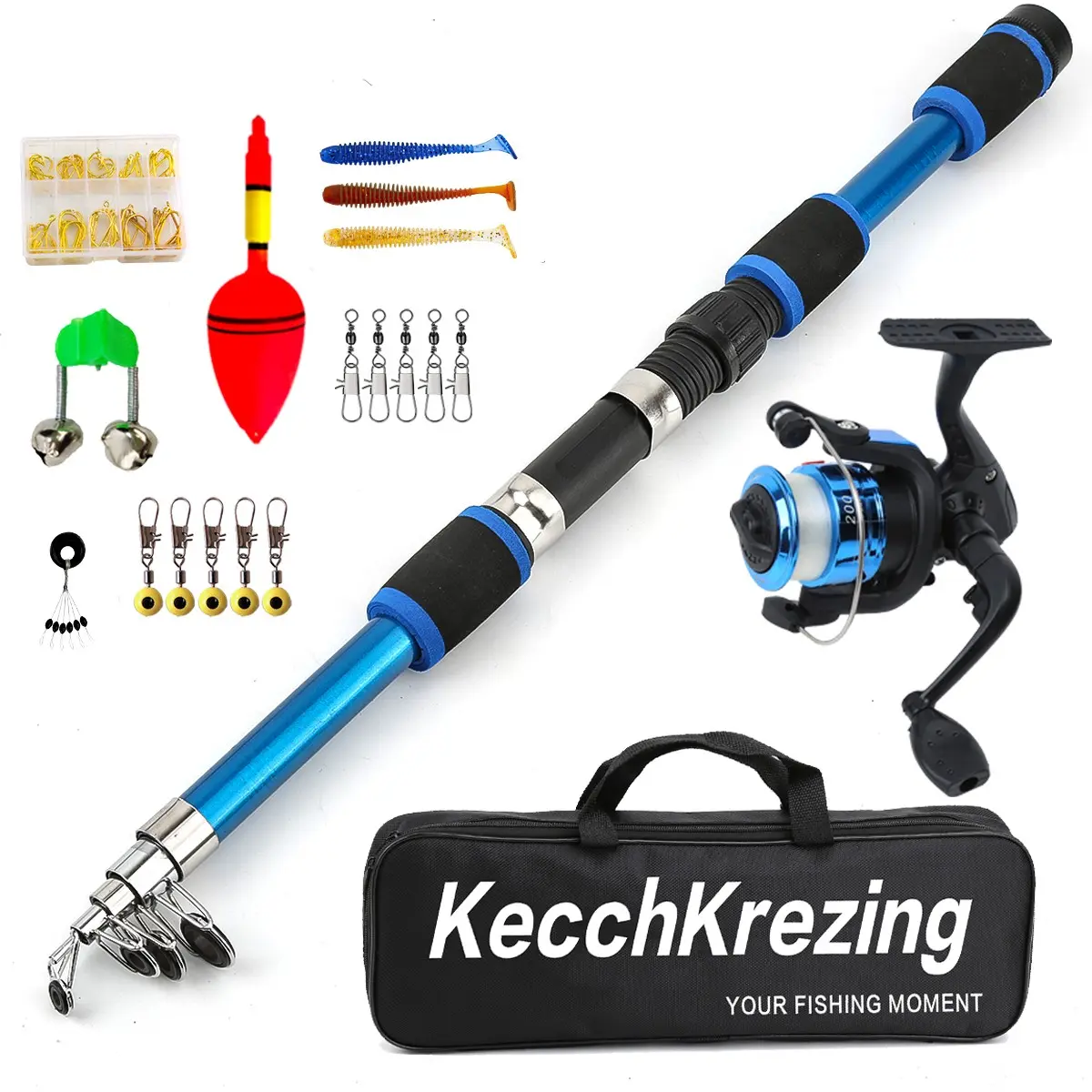High-Value Telescopic Fishing Rod Reel Set, Pre-Wound Line Reel with Full Accessories Including Storage Bag, Ideal for Freshwater Fishing Beginners