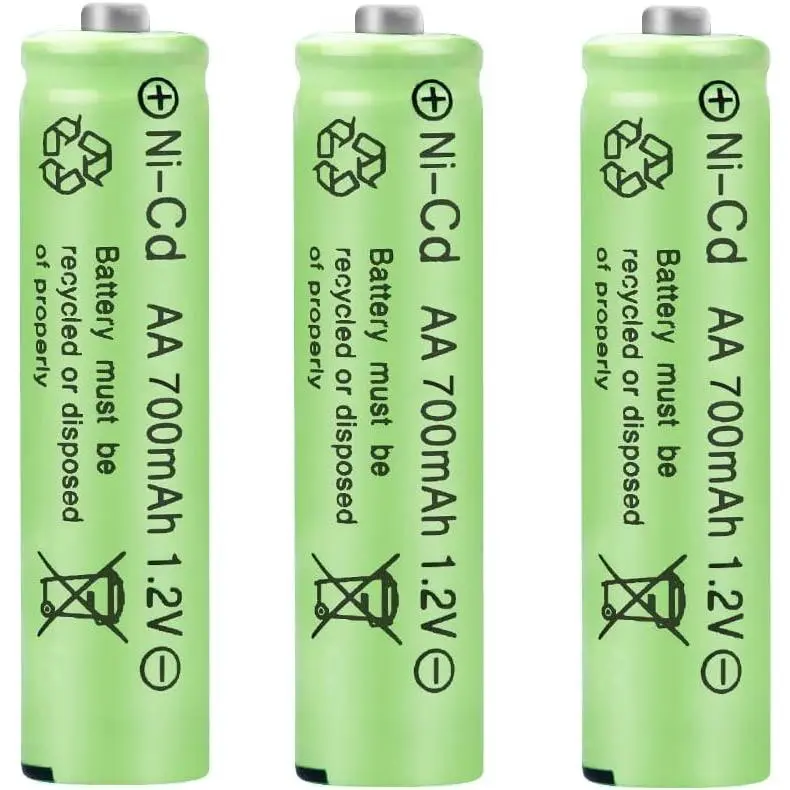 1.2V AA Rechargeable Battery, Size AA 700mAh Rechargeable Ni-Cd Batteries 3 Pcs AA Battery - Rechargeable Cycle Used More Than 500 Times (3pcs)