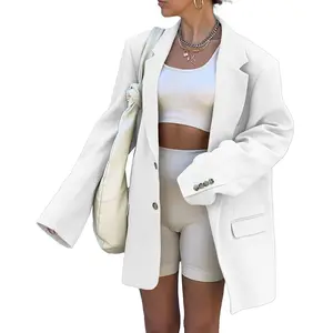 Danedvi Women Casual Elegant Long Sleeve Oversized Lapel Blazers Open Front Solid Work Office Jacket Blazer Tops Womenswear