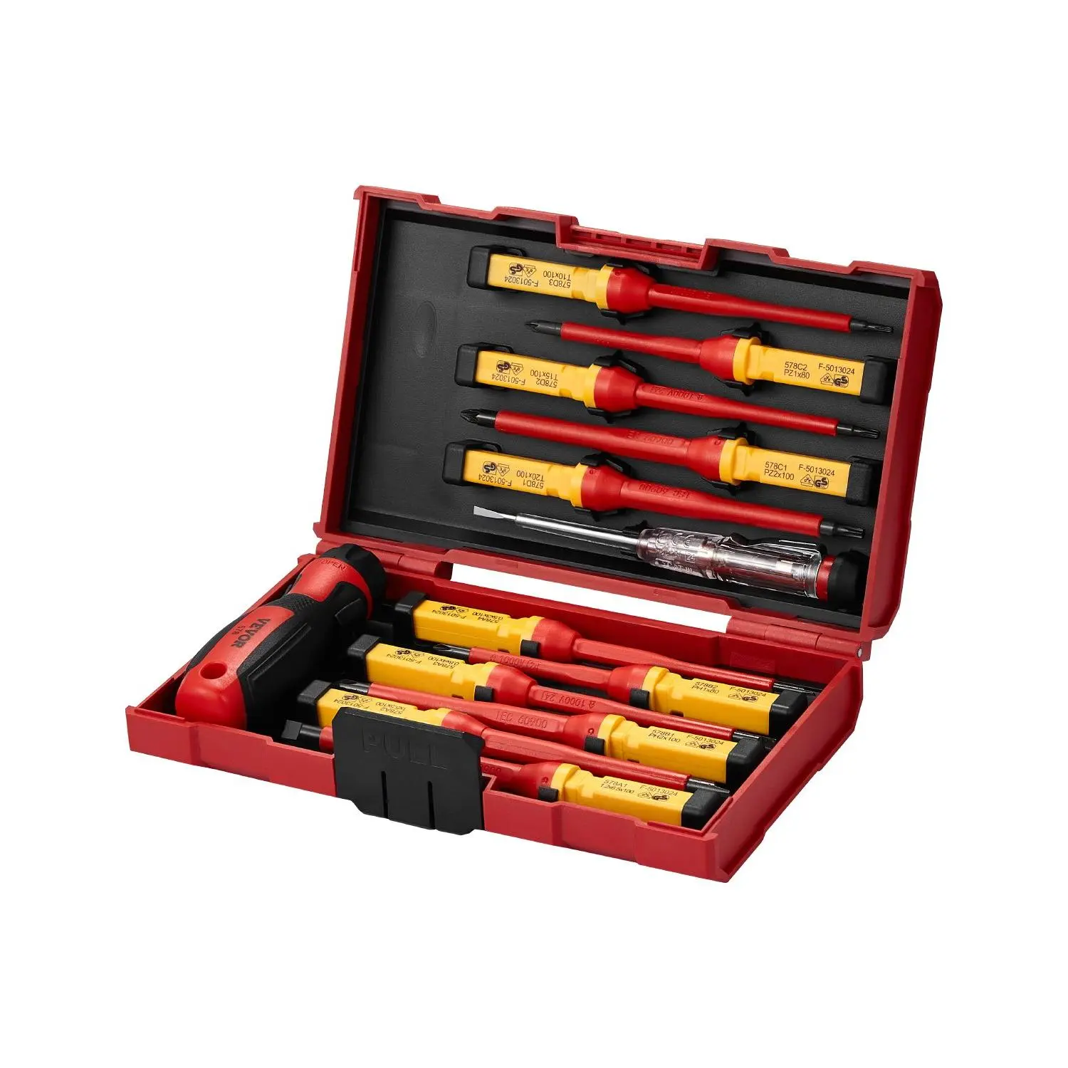 【Summerfinds】VEVOR Insulated Screwdriver Set, 13-Piece Professional Electrical Screwdriver Set, 1000V Insulated Electrician Tool Set, with Magnetic Phillips Slotted Pozi Torx Tips, Screwdrivers, for Electricians