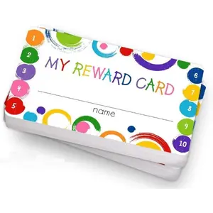 100pcs Punch Cards With Hole Punch, My Reward Cards For Classroom Student Home Behavior Incentive, For Business Loyalty Card, Motivational Cute Cards