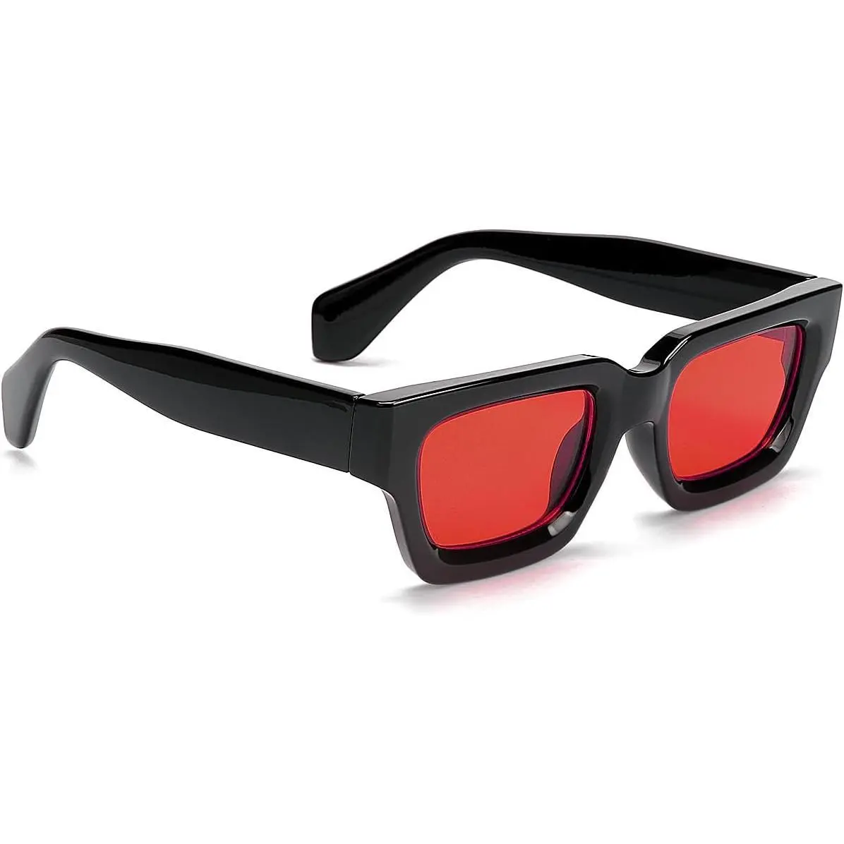 Unisex Trendy Square Sunglasses - Thick Rectangle Frames, Designer Style, UV Sun Protection Fashion Eyewear Shades, Rectangle Glasses, Designer Look, Full Frame, Thick Plastic, Uv Lens