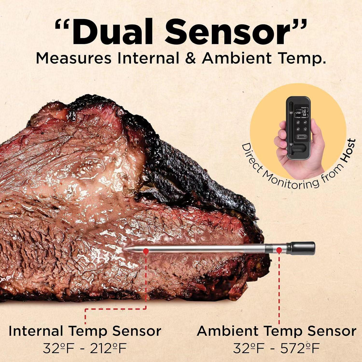 Smart Wireless Meat Thermometer, Long-range Bluetooth-compatible Digital Instant-read Food Thermometer for Kitchen Cooking and Grilling