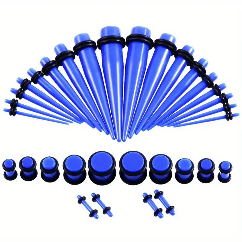 126Pcs Acrylic Taper Ear Stretching Kit, 14G-00G Ear Gauges Stretching Set with O-Rings, Hypoallergenic Ear Tapers for Piercing Stretching for Women Men