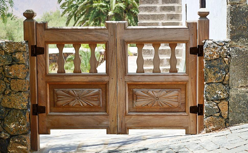 3-1/2" Heavy Duty Gate Hinges 2 Pack Black Iron Shed Door Hinges with 36PCS Screws for Barn Wood Fence Gate Hinges Durable Steel Construction