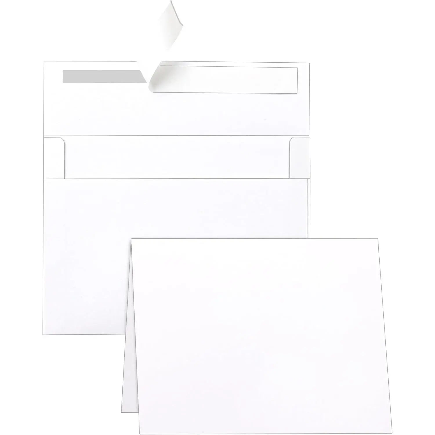White Blank Greeting Cards with Envelopes 5 x 7 Heavyweight Folded White Cardstock and A7 Envelopes Printable Self Seal 20 Packs for Wedding Invitations, Birthday, Thank You Cards, MailingGift