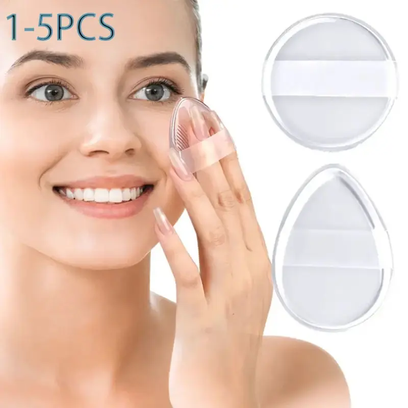 Transparent Silicone Makeup Sponge, Makeup Sponges For Foundation, Dust-Free Rubber Material, Smooth Texture, Easy Cleaning, Reusable, Portable, Practical Beauty Accessory