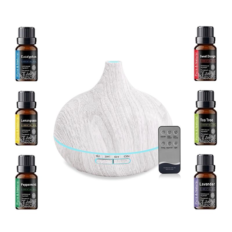 7 in 1 Smart Home Device  550ml Wood Texture Diffuser  Air Purifier  Humidifier  Night Light  Remote Control  Timer  6 Oils  Ultrasonic Safety air  purifier essential oil aroma diffuser d is ff user aroma diffuser humidifier aromatherapy oil